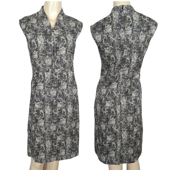M.M. LAFLEUR The Aditi Crackle sleeveless black white Pencil Career Dress‎ 6 - Picture 1 of 13